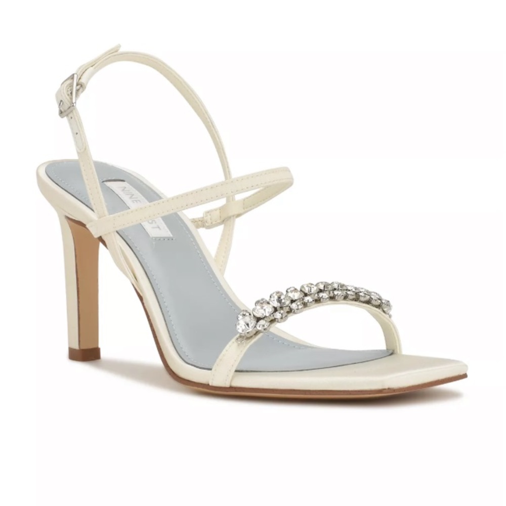 Nine West Oreece Bridal Embellished Dress Sandals, Size 8.5